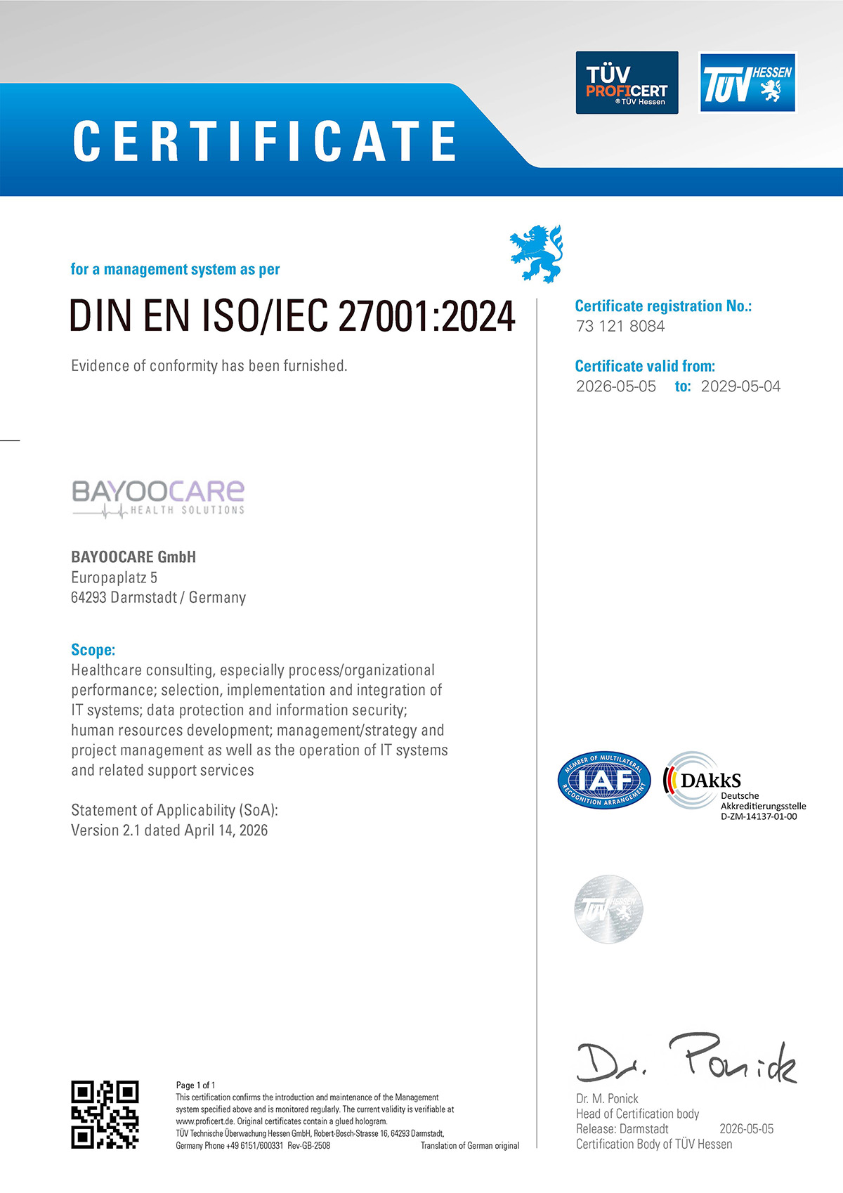 BAYOONET Group_Zertifizierungen-DIN EN ISO IEC 27001
